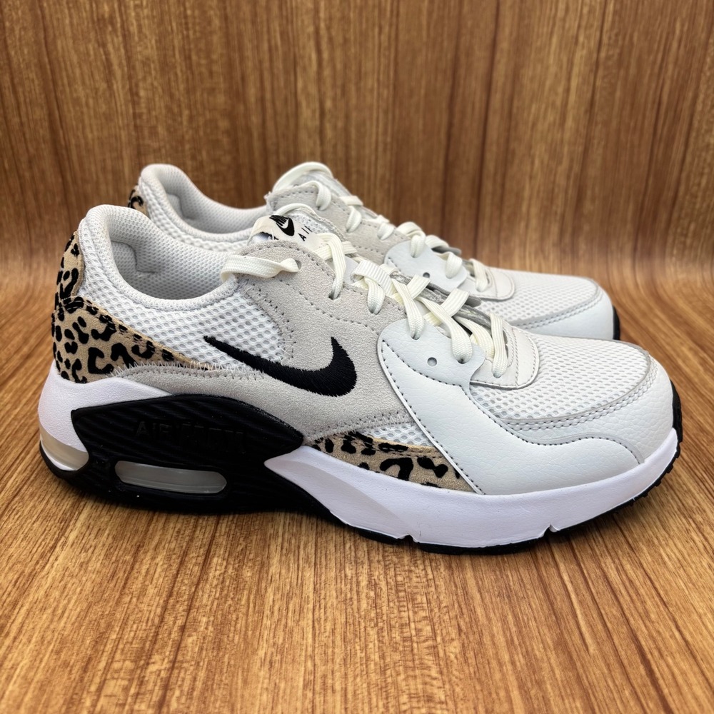 Nike Air‎ Max Excee Sneakers Womens 6 White Leopard HQ2115-100 Animal Print NEW